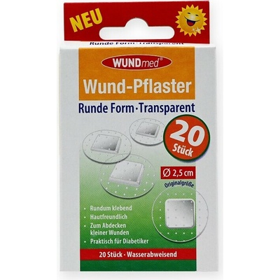 Wundmed Kruhová náplasť Transparentná ( priemer 2,5 cm ) 20 ks
