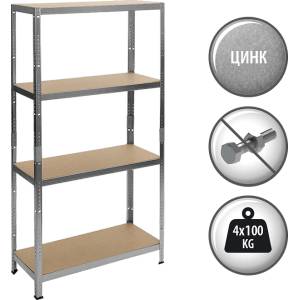 Carmen Метален стелаж Carmen CR-1011 - 160х80х40 см, до 100 кг на рафт - цинк (3580551) - xmall