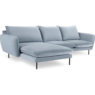 Cosmopolitan Design Ъглов диван от светлосиньо кадифе (ляв ъгъл) Vienna - Cosmopolitan Design (COS_LC_51_F1_VIENNA2)