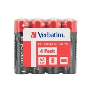 Verbatim Батерия, Verbatim ALKALINE BATTERY AA 4 PACK (SHRINK WRAP) (49501)