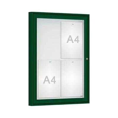 PROCITY Vonkajšia vitrína Classique, 4 x A4, plexi, zelena