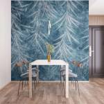 Art Gift Decor Фототапет със стилизирани листа в син фон