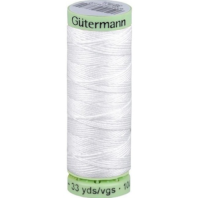 Polyesterové nitě Gütermann Jeans návin 30 m, střední, 800 bílá