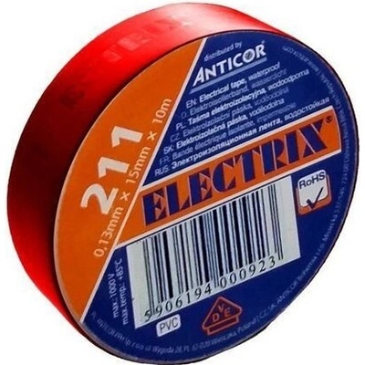 Anticor Electrix 211 Elektrikářská páska 15 mm x 10 m 1 ks červená