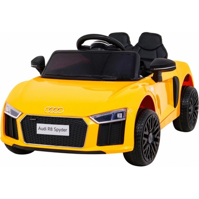 Joko elektrické autíčko Audi R8 Spyder kožené sedadlo penové kolesá FM rádio odpružené žltá