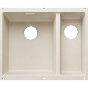 BLANCO Subline 340/160 - Мивка от Silgranit, 56x46 см, мивка отляво, нежно бяло 527820 (527820) Мивка за вграждане