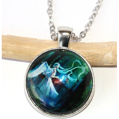 Fashion Jewerly Řetízek Amulet Anděl s holubičkou, průvodce temnem 2519