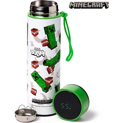 Minecraft Termoláhev 450 ml bielá zelená