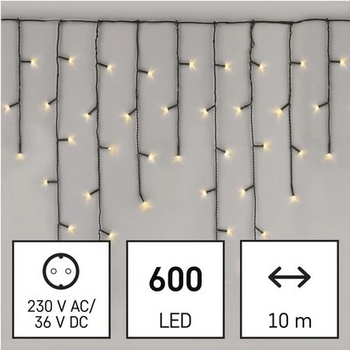 Emos D4CW03 LED vánoční rampouchy 10 m venkovní i vnitřní teplá bílá programy