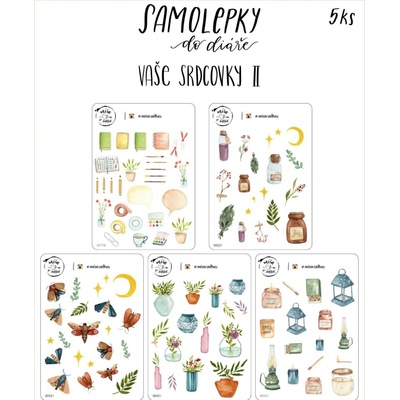 Míša v šálku sada samolepek vaše srdcovky