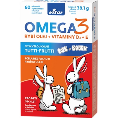 VITAR Kids omega 3 + vitamín D + vitamín E 60 kapslí