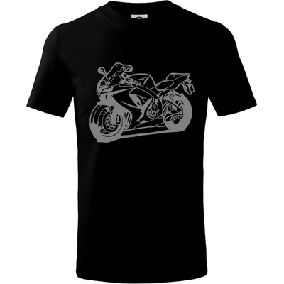 Sportovní motorka tričko dětské bavlněné Černá