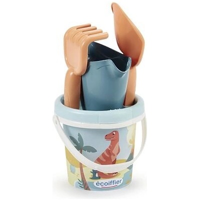 Ecoiffier Kyblíček Dinosaurus s konvičkou a příslušenstvím 13 cm