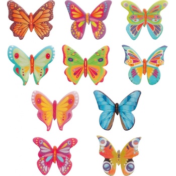 Dekorácia Oblátkové Motýle mix farieb(4cm) (10ks)