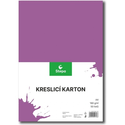 Stepa kreslicí karton barevný A4 50ks fialový