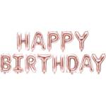 Party Deco Фолиев Надпис "Happy Birthday", Розово Злато, 340х35см (FB6M-019R)