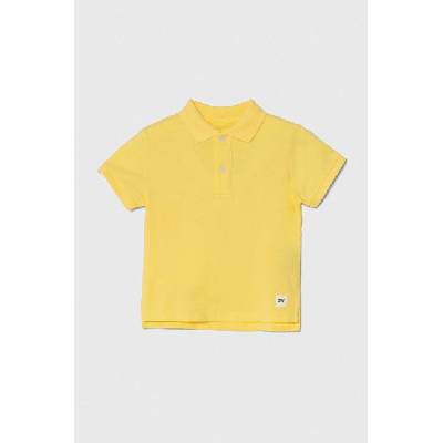 Zippy Детска памучна тениска с яка zippy в жълто с изчистен дизайн (3106013007)