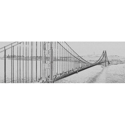 Dimex M-301 vliesová fototapeta na zeď Golden Gate painting black rozměry 330 x 110 cm