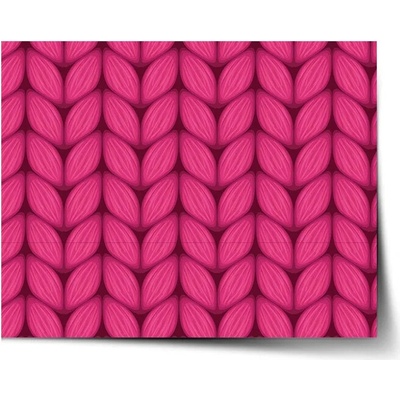 Sablio Plagát Pletenie vo fuksiovej farbe - 90x60 cm