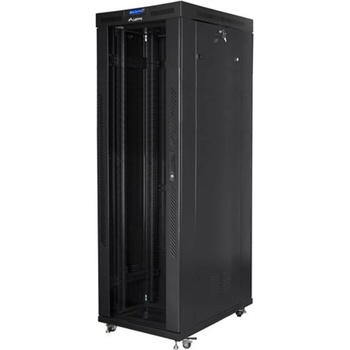 Lanberg Комуникационен шкаф Lanberg FF01-8042-12BL, 19", 42U, 212.1 x 100 x 80 cm, товароносимост до 1200кг, черен (FF01-8042-12BL)