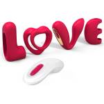 SuperLove Love Vibrator Kit with 4 Silicone Attachments & Remote Red
