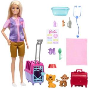 Mattel Кукла Mattel Barbie спасява животни - блондинка (HRG50)