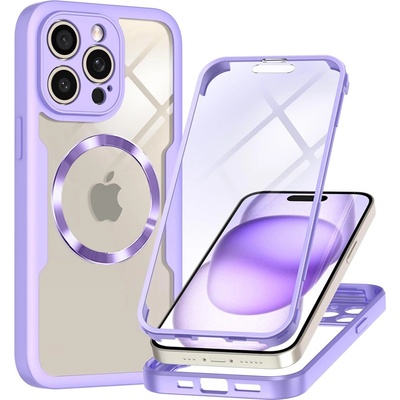 Techsuit Калъф за iPhone 14 Pro Max + Протектор - ColorVerse 360 MagSafe MagSafe Series - лилав