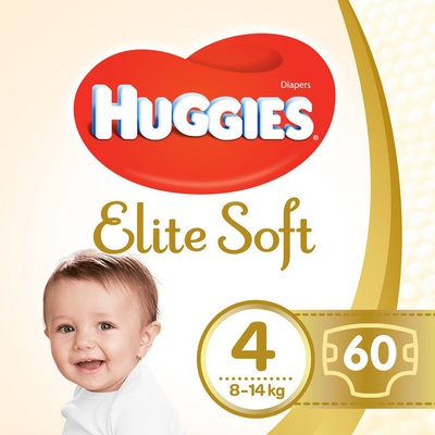 HUGGIES Elite Soft 4 8-14 kg 60 ks