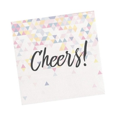 Růžička servítky papierové Iridescent Cheers! 33x33cm 16ks