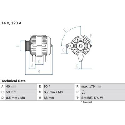Generátor BOSCH 0 986 040 360