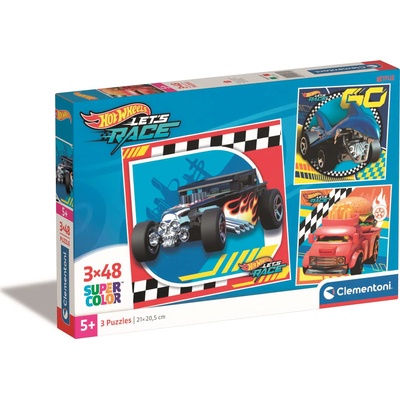 Clementoni - Puzzle 3x48 Hot Wheels - 40 - 99 piese