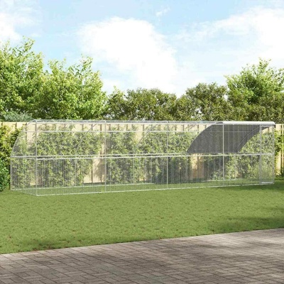 vidaXL Klec na kuřata 4 ks 800 × 200 × 200 cm ocel a PE stříbrná 9799.3368324