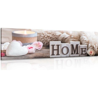 Obraz zátiší s nápisem Home - 90x30