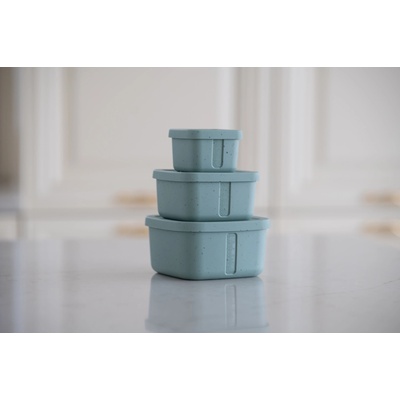 KIKKABOO Sada boxů na svačinu 3 ks Platinum Silicone Sage