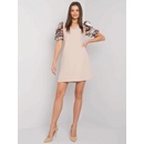 šaty S OZDOBNÝMI RUKÁVY LC SK 22K 301845P Beige Béžové