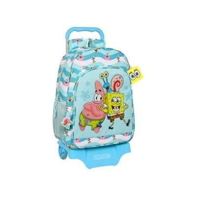 Spongebob Училищна чанта с колелца Spongebob Stay positive Син Бял (33 x 42 x 14 cm)
