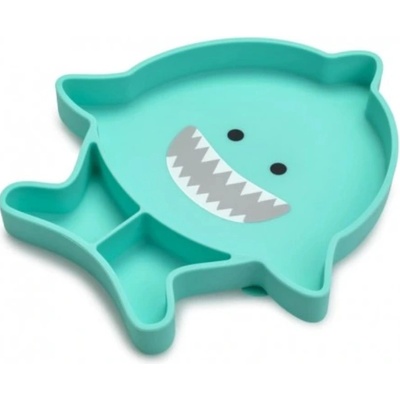 Melii Dětský silikonový dělený talířek s přísavkou Shark