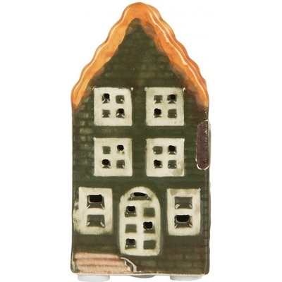 Zelený keramický LED domek Lamont - 4*4*8 cm - Clayre & Eef
