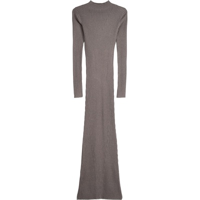 Bershka Плетена рокля сиво, размер XS