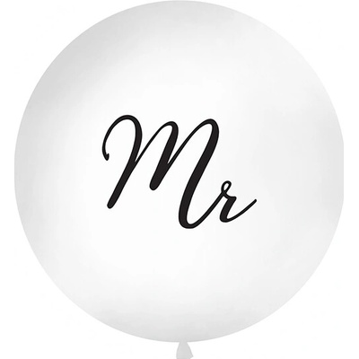 PartyDeco PartyDeco Kulatý latexový Jumbo balón 1M bílý MR