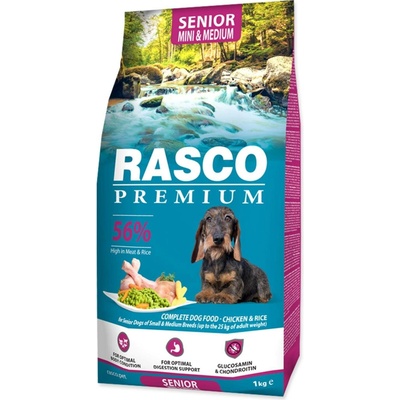Rasco premium Senior Mini & Medium kuře s rýží 1 kg