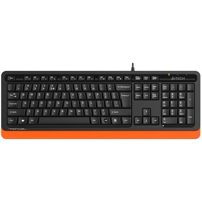Клавиатура A4Tech FKS10, жична, черна/оранжева, USB (FKS10 ORANGE)