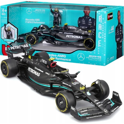BBURAGO 1/24 Mercedes AMG W14 #44 LEWIS HAMILTON s figurkou