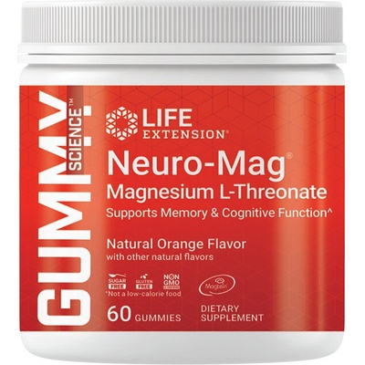 Магнезий L-треонат - Концентрация и памет, Neuro-Mag®, 144 mg, 60 желирани таблетки (02520 LE)
