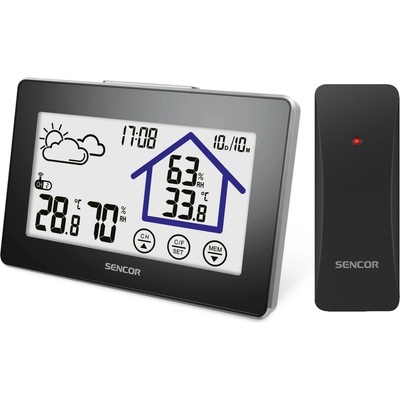 Sencor SWS 2999 meteostanica s bezdrôtovým snímačom, čierna