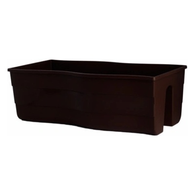 Nohel Garden Truhlík WAVE na zábradlí plastový hnedý 60x20x29cm