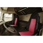  Flz. tap1207ssgКомплект 1+1 тапицерия от еко кожа за volvo fh12 euro 5 2006- 2015 - червено-черно