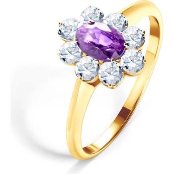 Image 1 of SAVICKI Годежен пръстен Savicki: злато, лилав сапфир, бели сапфири