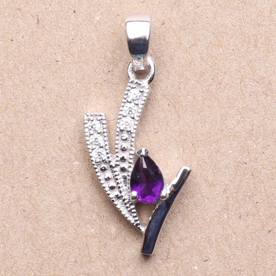 Nefertitis Přívěsek stříbrný s africkým ametystem a zirkony 020160 AFAM NF12394