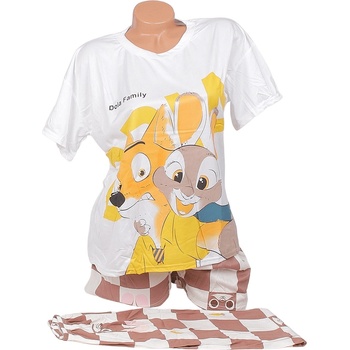 Image 1 of Дамски комплект пижама със зайче и лисиче от 3 части